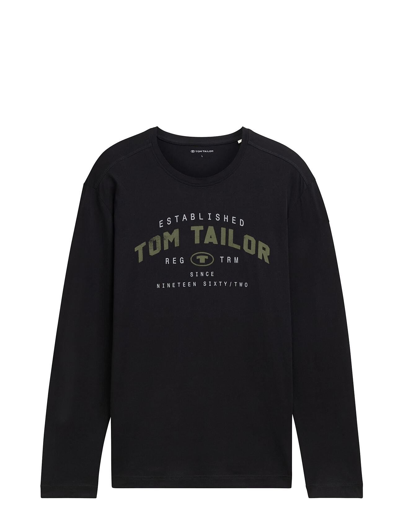 TOM TAILOR Printed Longsleeve Schwarz - S - Herren