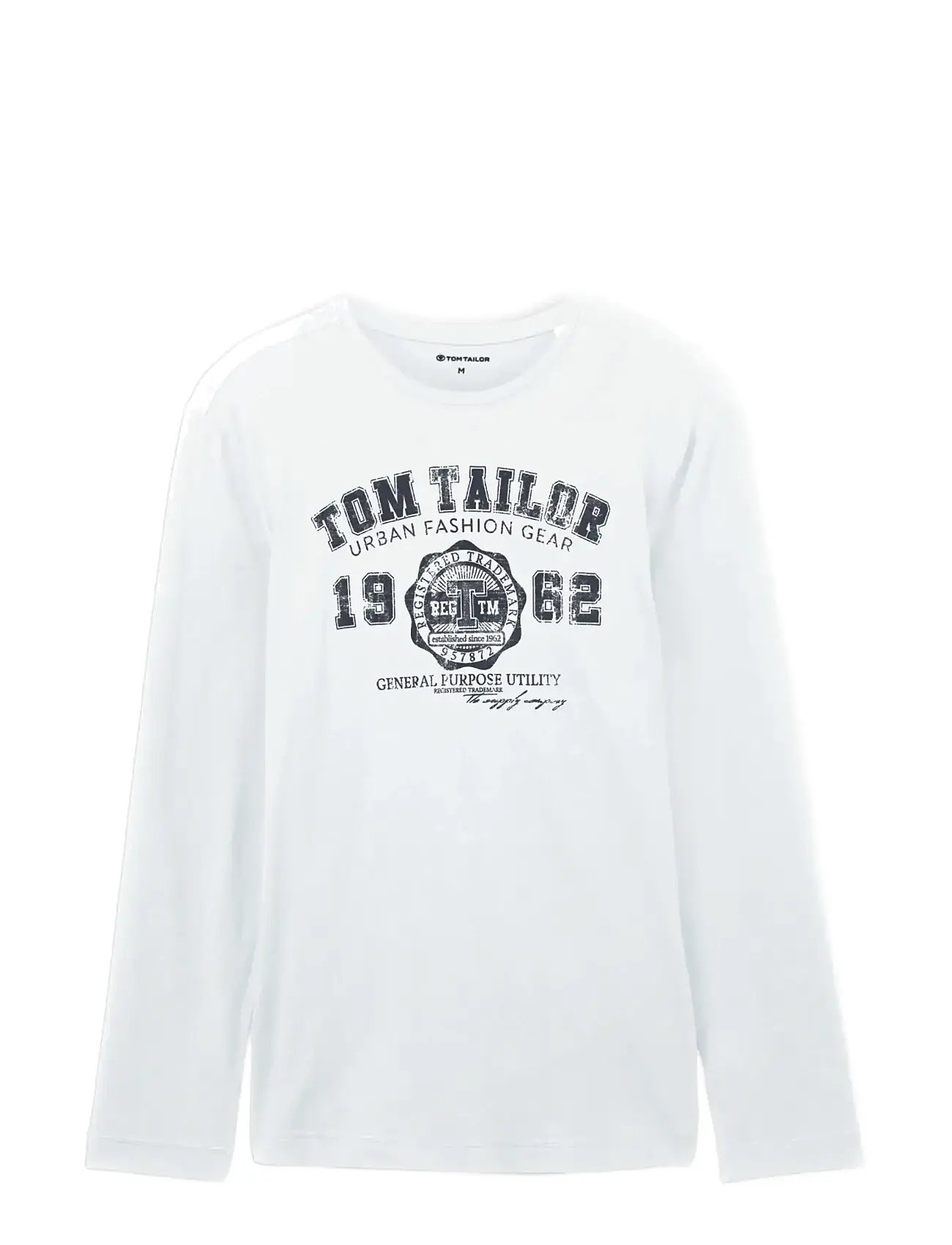 TOM TAILOR Printed Longsleeve Weiß - L - Herren