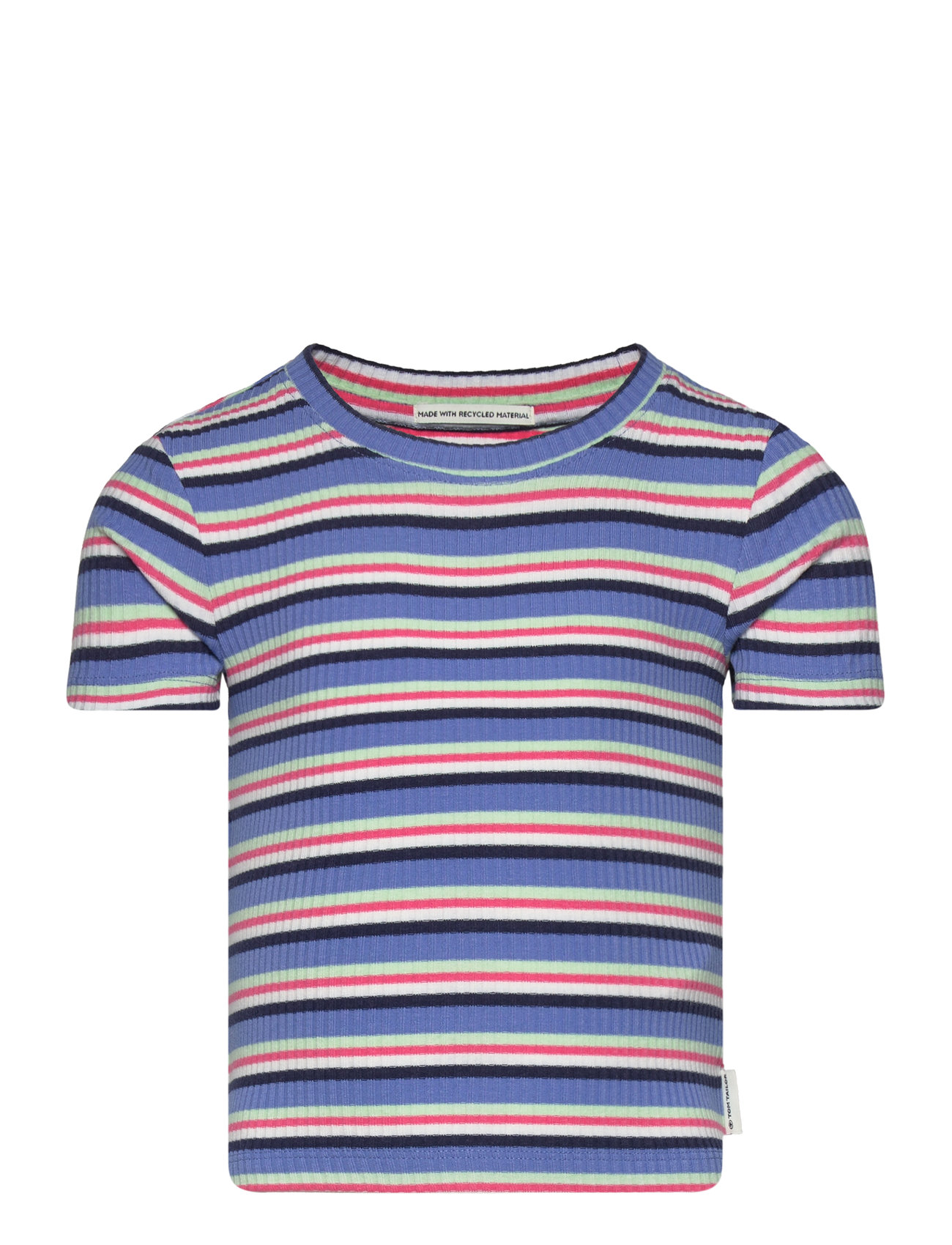 Cropped Striped Rib T-Shirt Patterned Tom Tailor