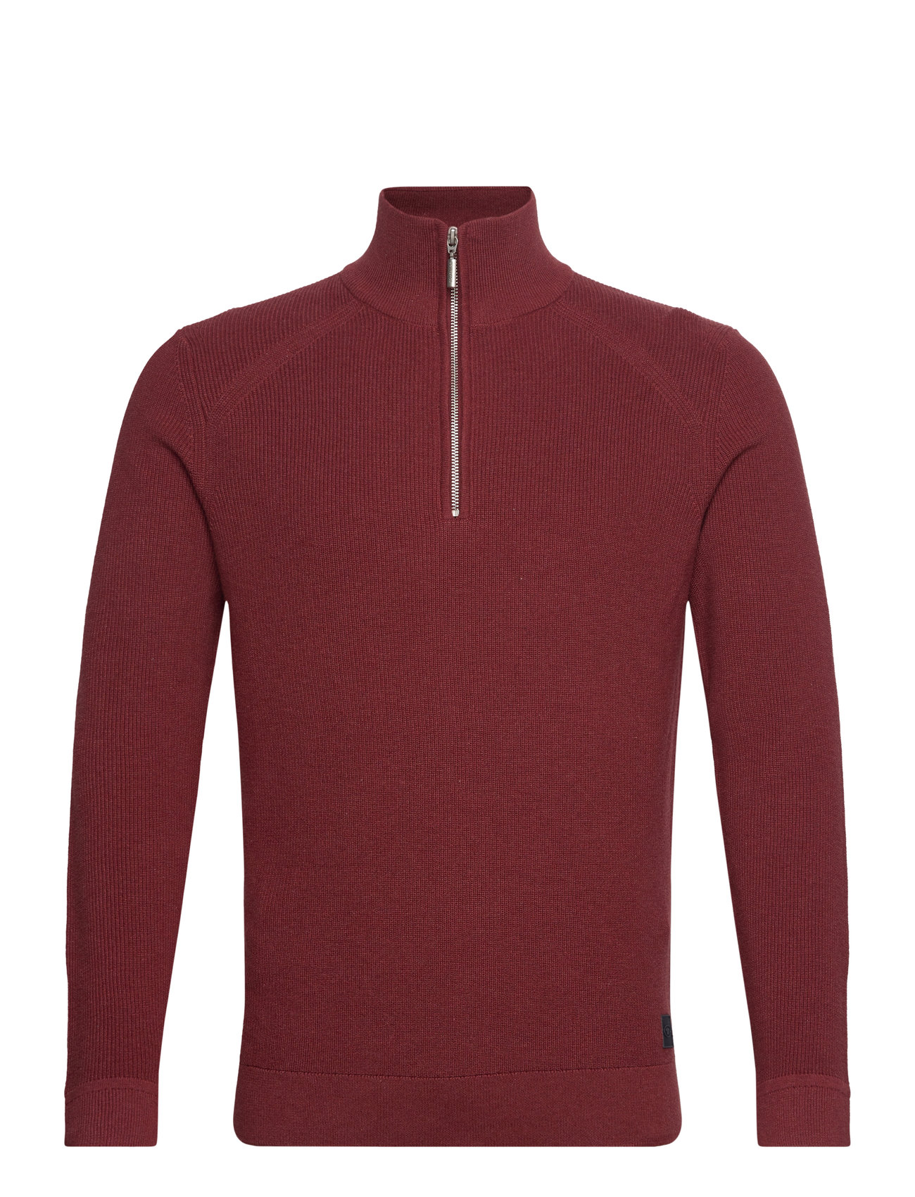 Structured Knit Troyer Burgundy Tom Tailor