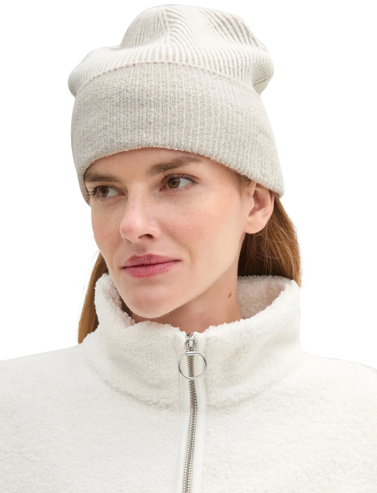 Tom Tailor Beanie Plaited Colorblock, One Size, Grey, Hovedbeklædning > Huer, Dame