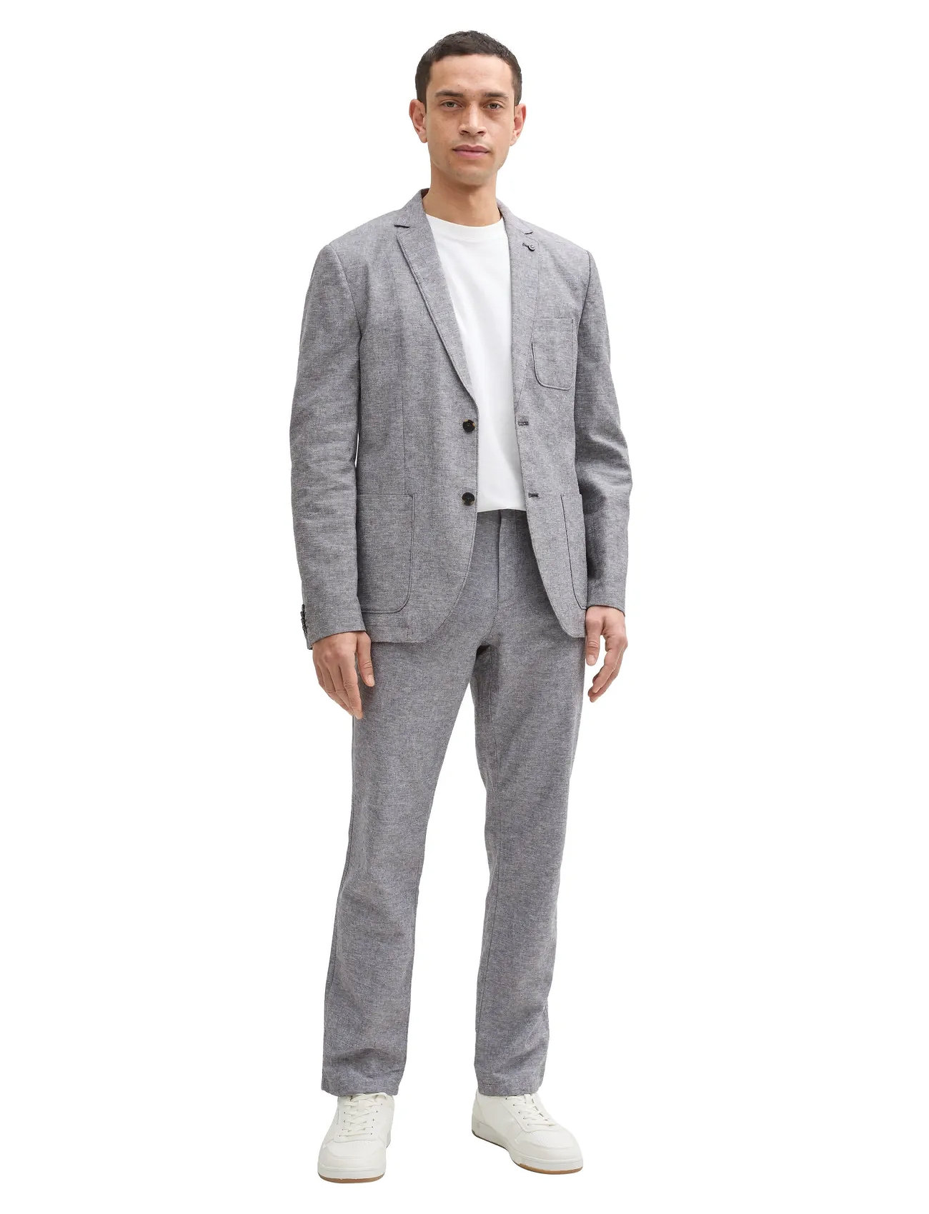 Tom Tailor Linen Blazer, 50, Grey, Blazere > Enkeltradede Blazere, Herre