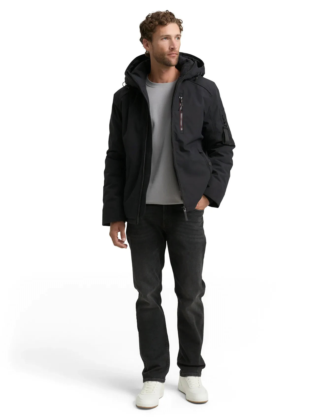 Tom Tailor Padded Jacket With Hood, XXL, Black, Jakker > Parkaer, Herre