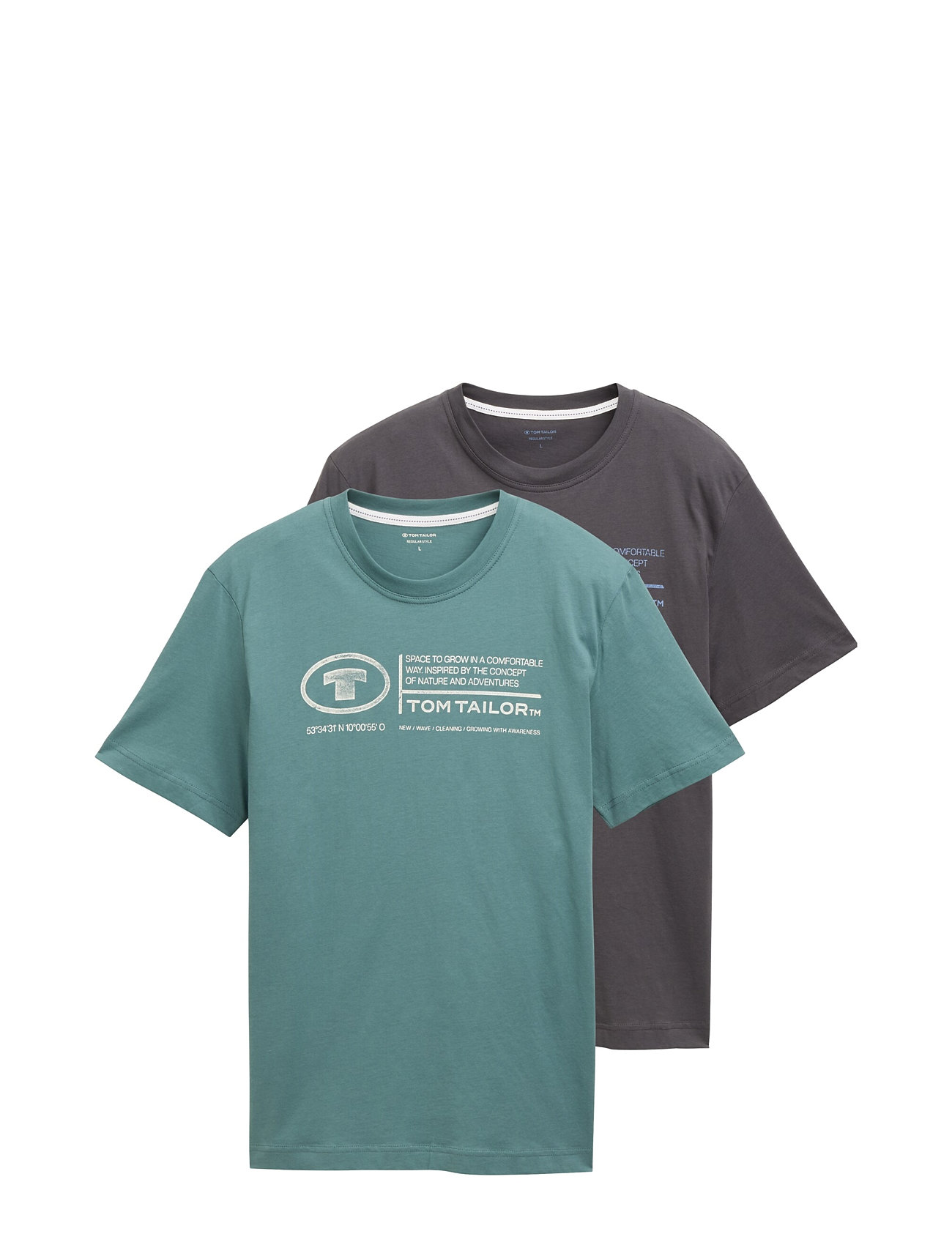 TOM TAILOR Doublepack T-Shirt, Packaging Blau - M - Herren