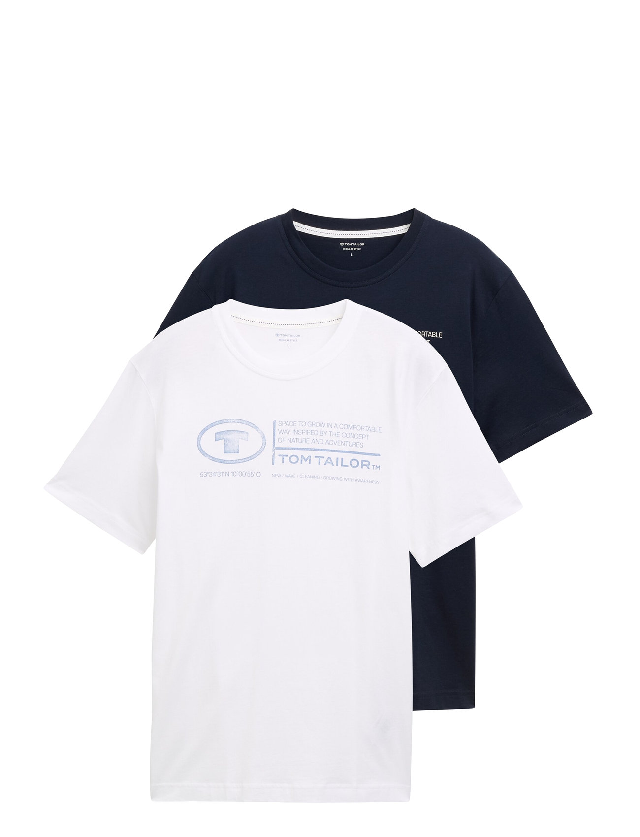 TOM TAILOR Doublepack T-Shirt, Packaging Weiß - M - Herren