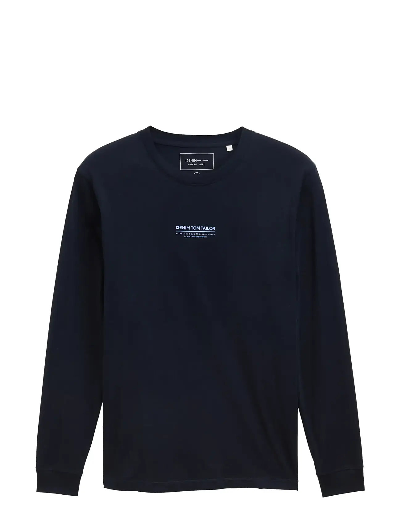 TOM TAILOR Printed Longsleeve Navy - XL - Herren