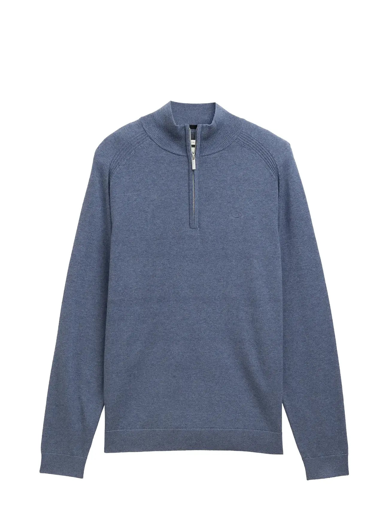 TOM TAILOR Basic Knit Troyer Blau - S - Herren