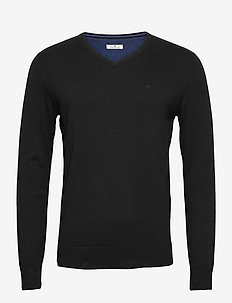 basic v neck - knitted v-necks - black