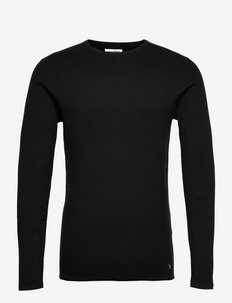structured pullover - okrągły dekolt - black