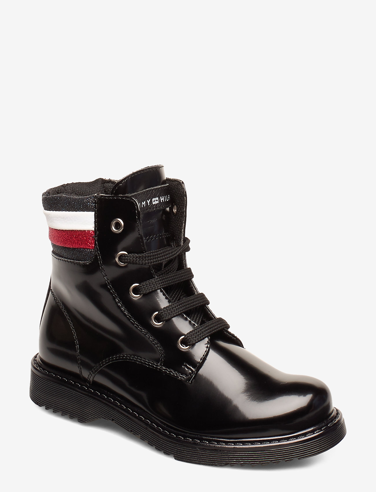 tommy hilfiger buckle lace up boot schnürstiefelette