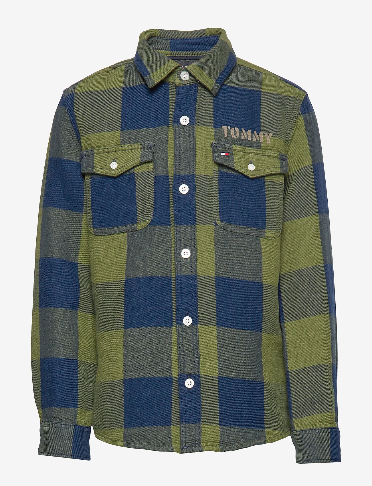 tommy hilfiger green check shirt