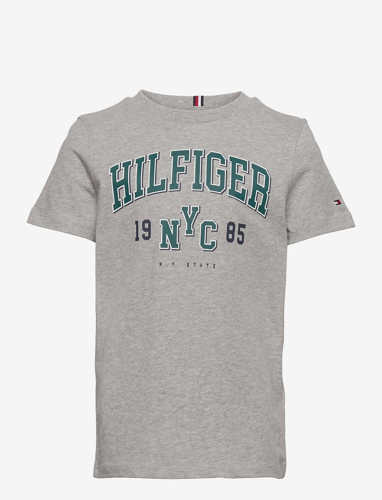 Tommy Hilfiger - VARSITY TEE S/S - pattern short-sleeved t-shirt - light grey heather - 0