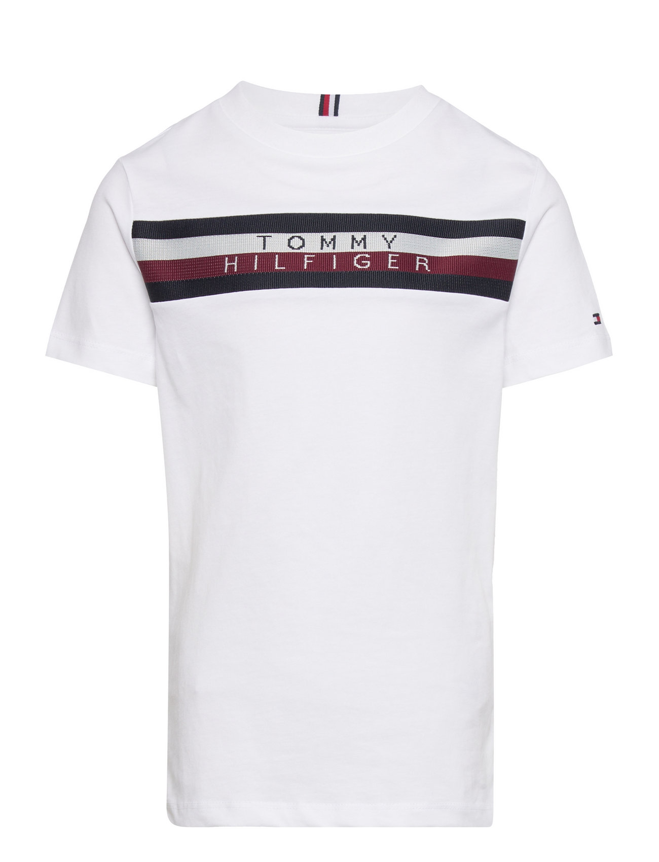 Tommy Hilfiger Global Stripe Tee S/s (White), 201.83 kr | Stort udvalg af mærker |