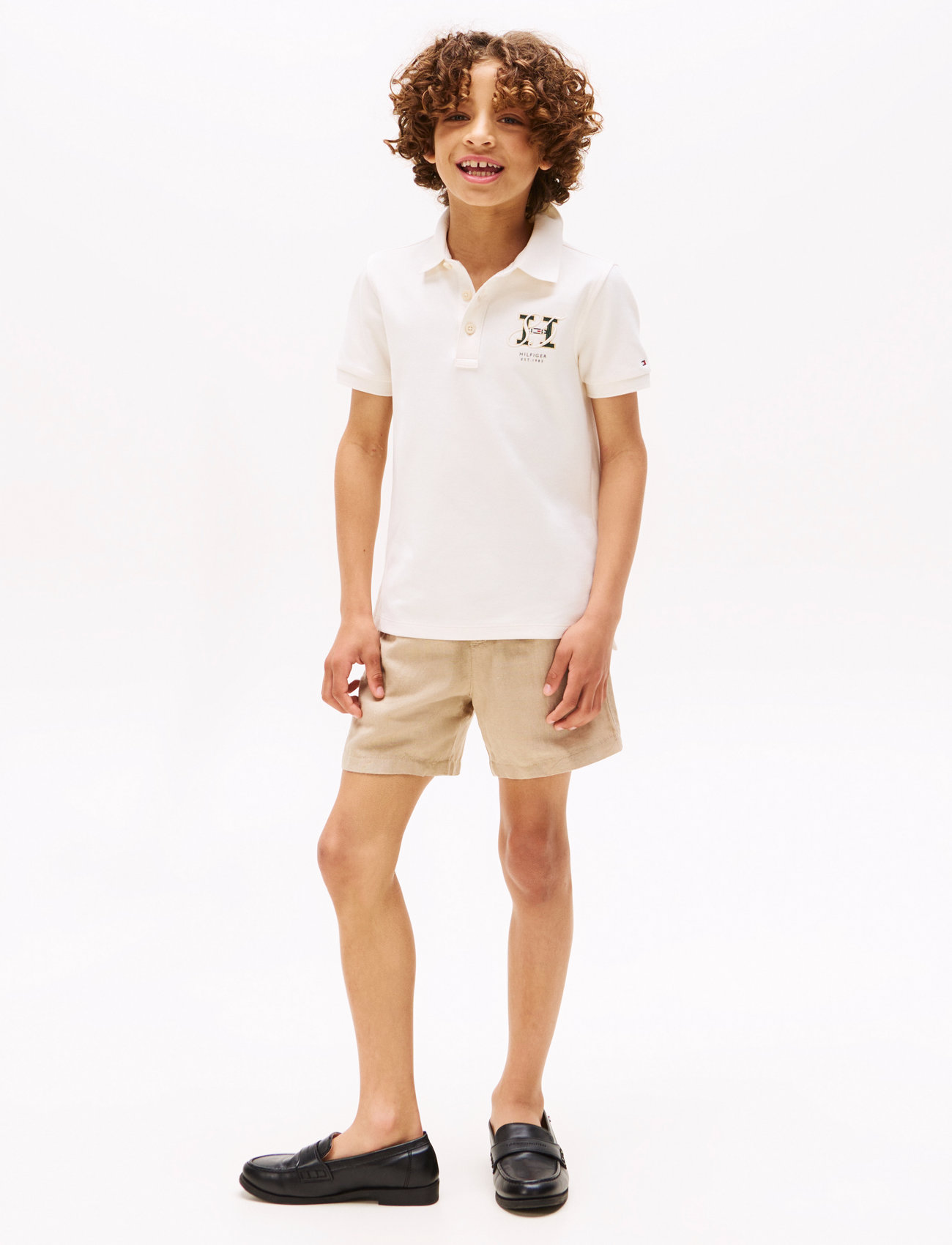 Tommy Hilfiger Linen Viscose Short, 164, Beige, Shorts > Svedeshorts, Børn
