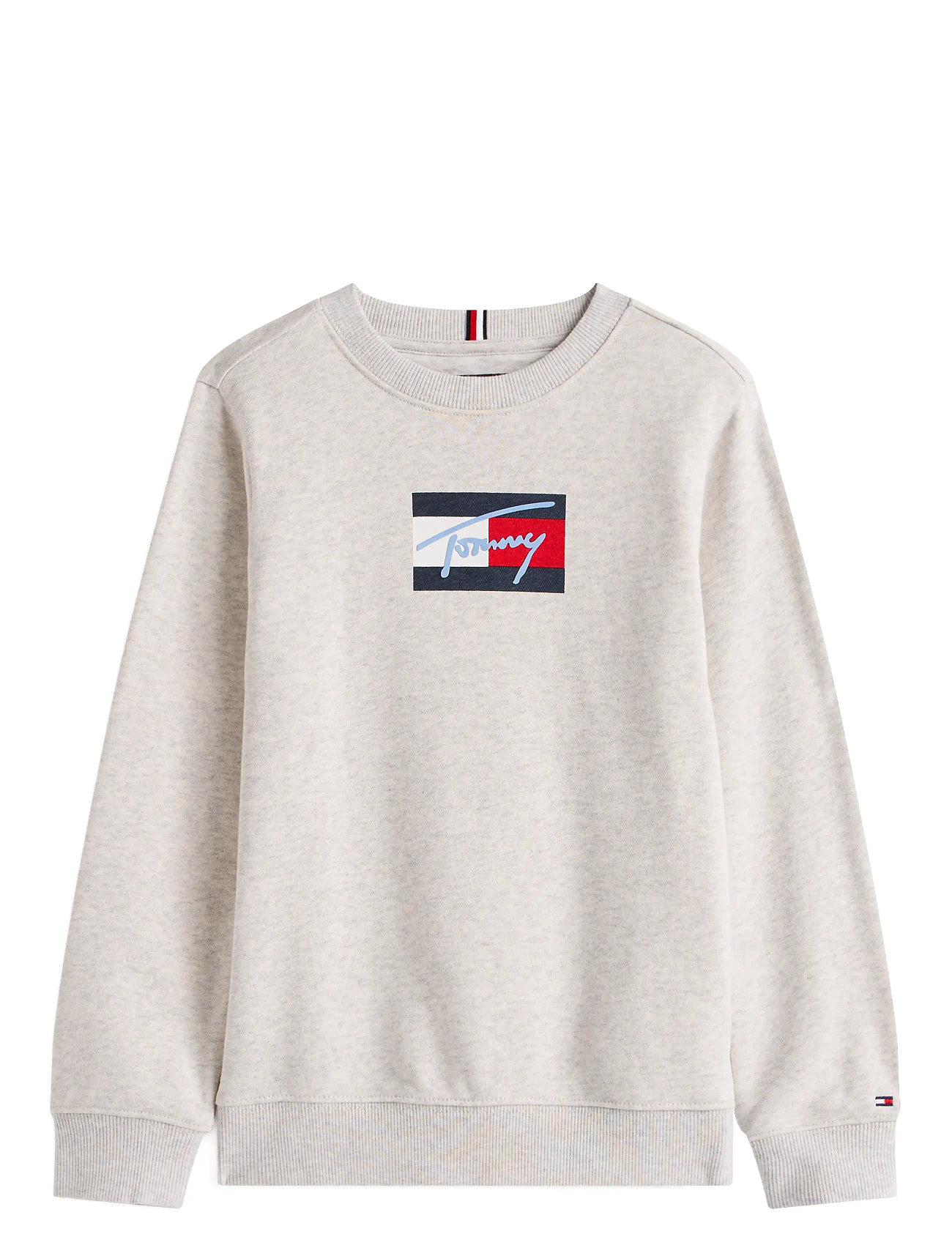 TOMMY HILFIGER Tommy Script Flag Sweatshirt Grau - 140 - Kinder