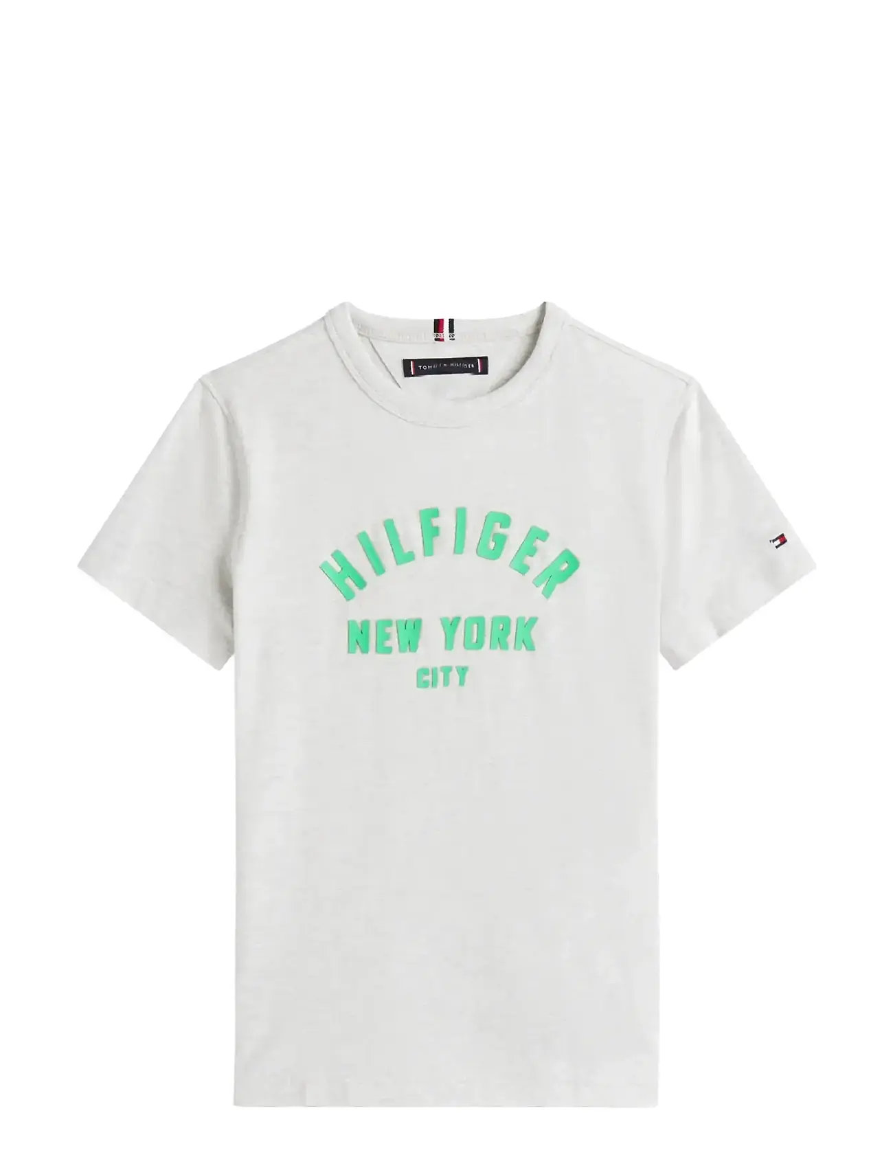 TOMMY HILFIGER Curved Hilfiger Graphic Tee Ss Grau - 164 - Kinder