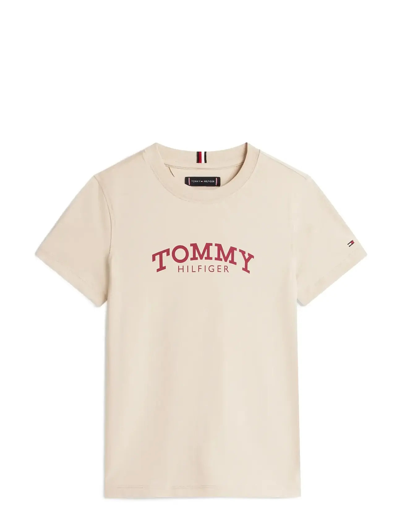 TOMMY HILFIGER Monotype Print Graphic T-Shirt Beige - 164 - Kinder