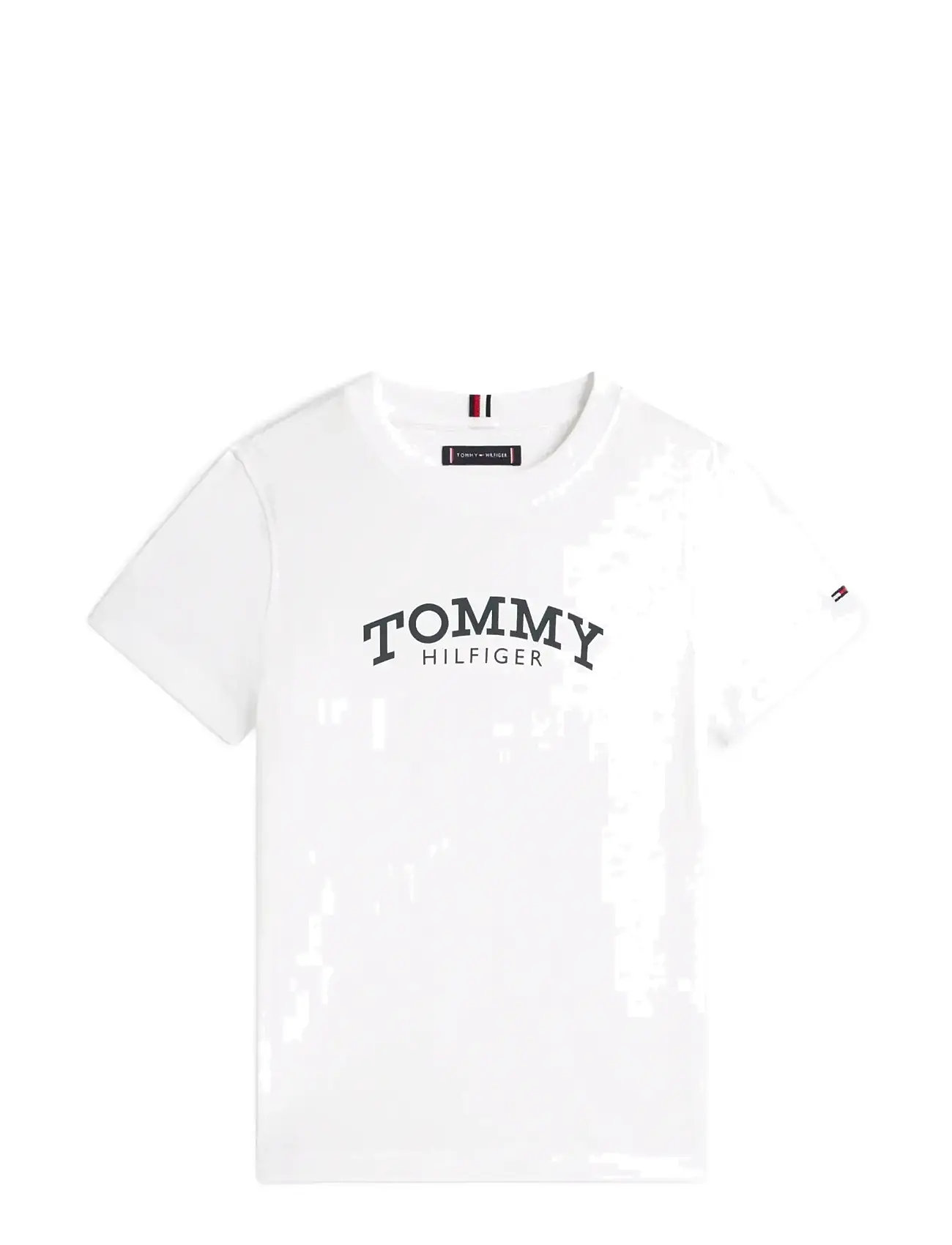 TOMMY HILFIGER Monotype Print Graphic T-Shirt Weiß - 152 - Kinder