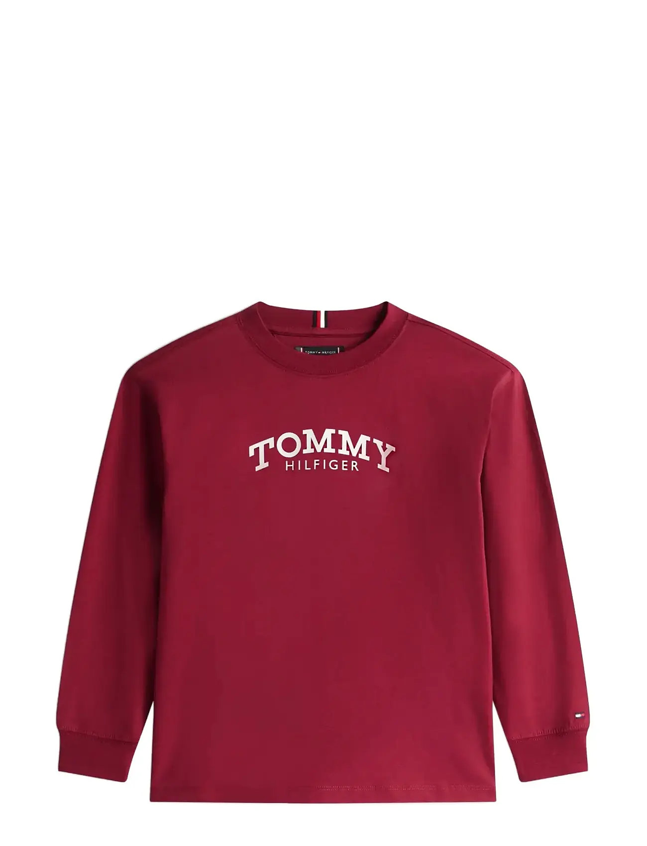 TOMMY HILFIGER Monotype Print T-Shirt Ls Burgundy - 152 - Kinder