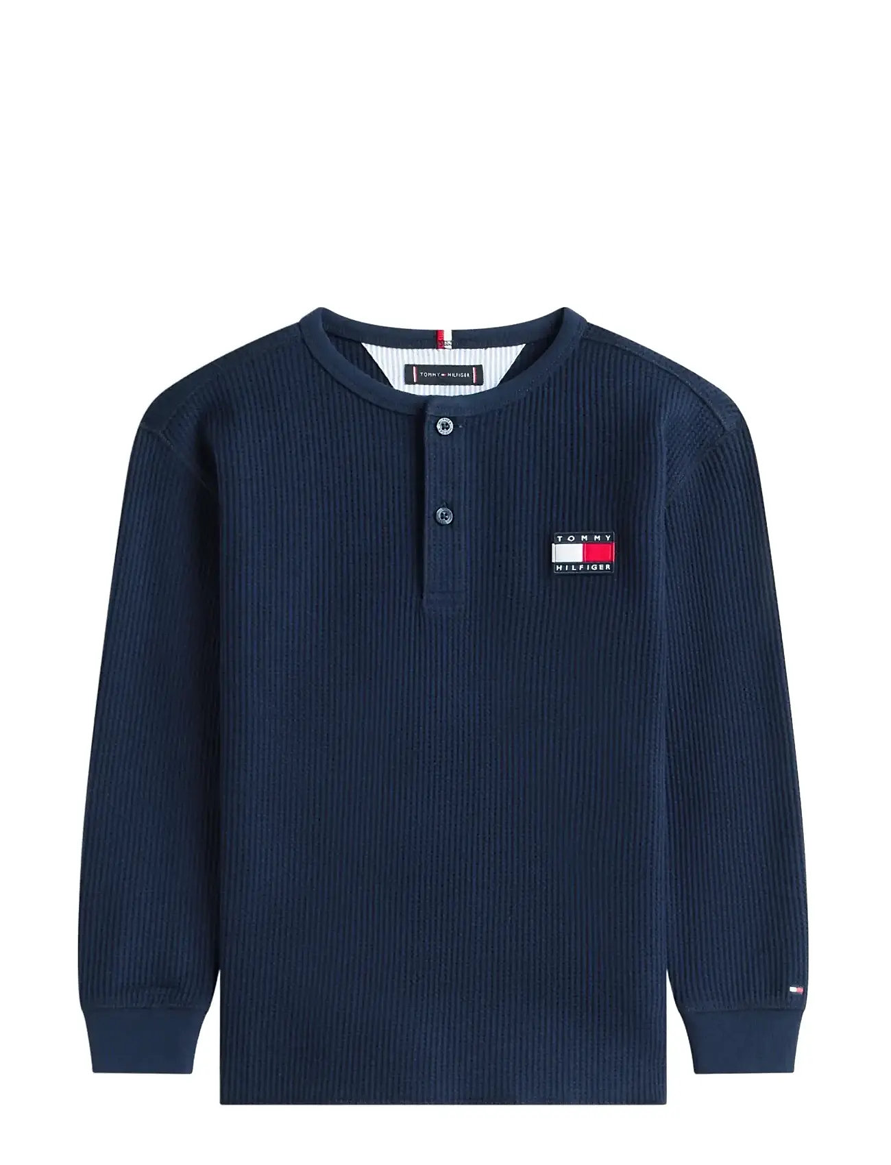 TOMMY HILFIGER Heritage Henley Waffle Tee Ls Navy - 164 - Kinder