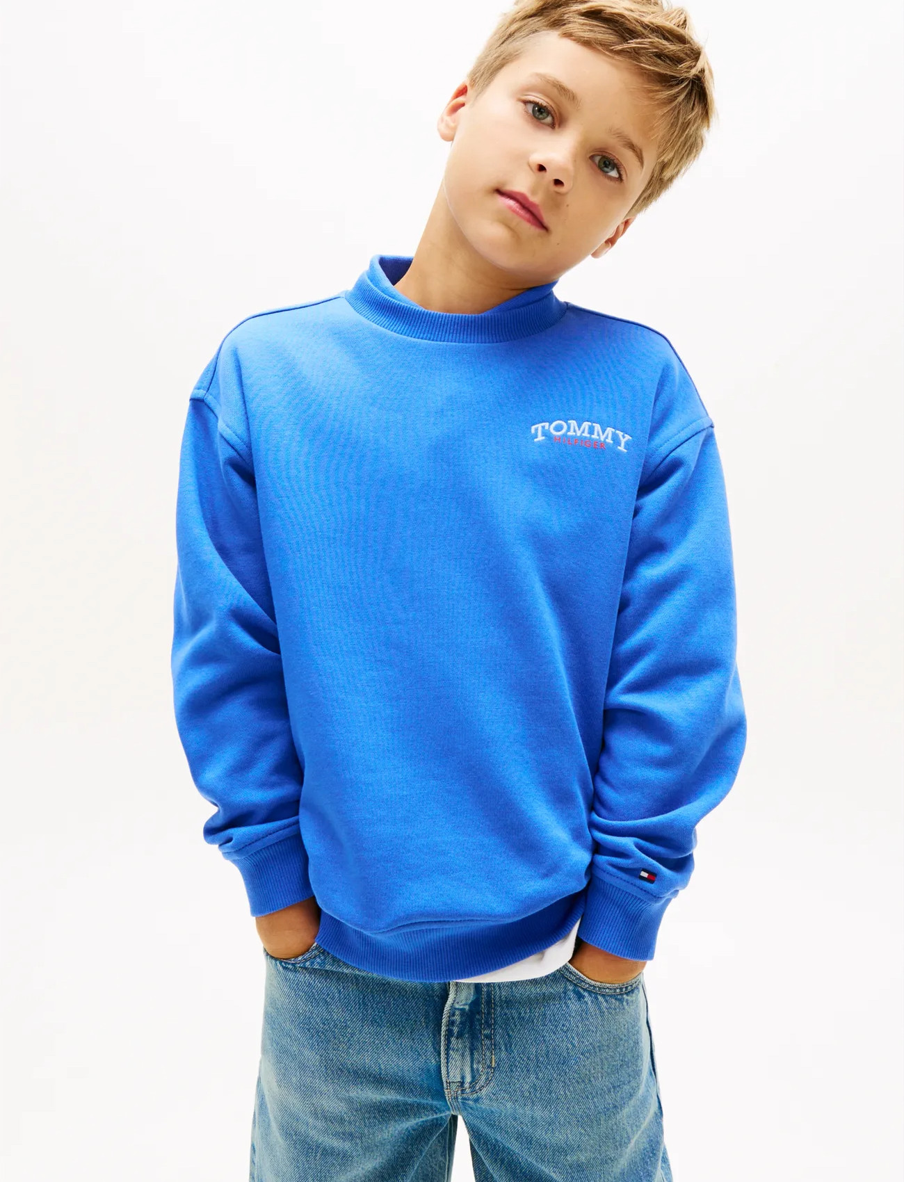 Tommy Hilfiger Monotype Graphic Sweatshirt, 164, Blue, Sweatshirts & Hættetrøjer > Sweatshirts, Børn
