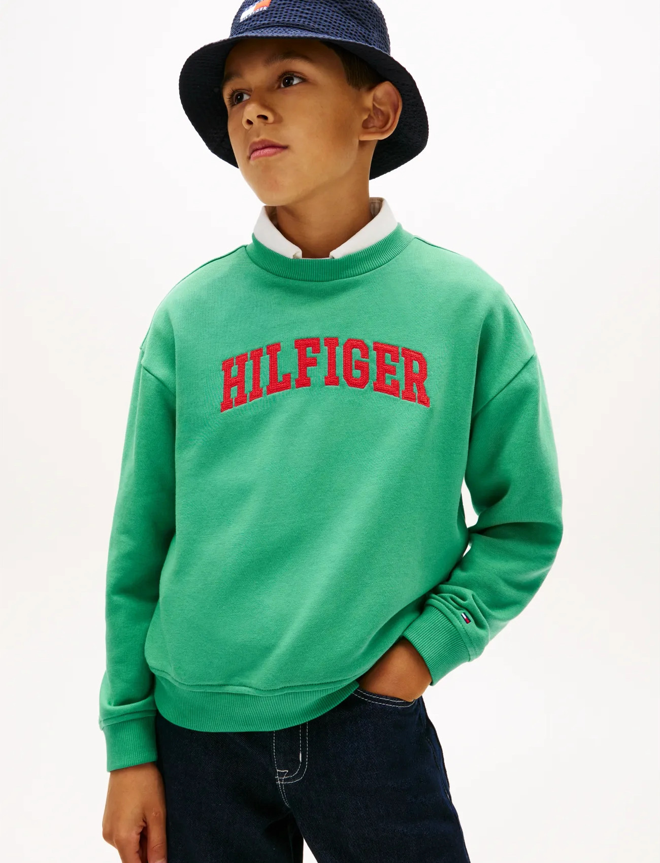 Tommy Hilfiger Hilfiger Varsity Sweatshirt, 122, Green, Sweatshirts & Hættetrøjer > Sweatshirts, Børn