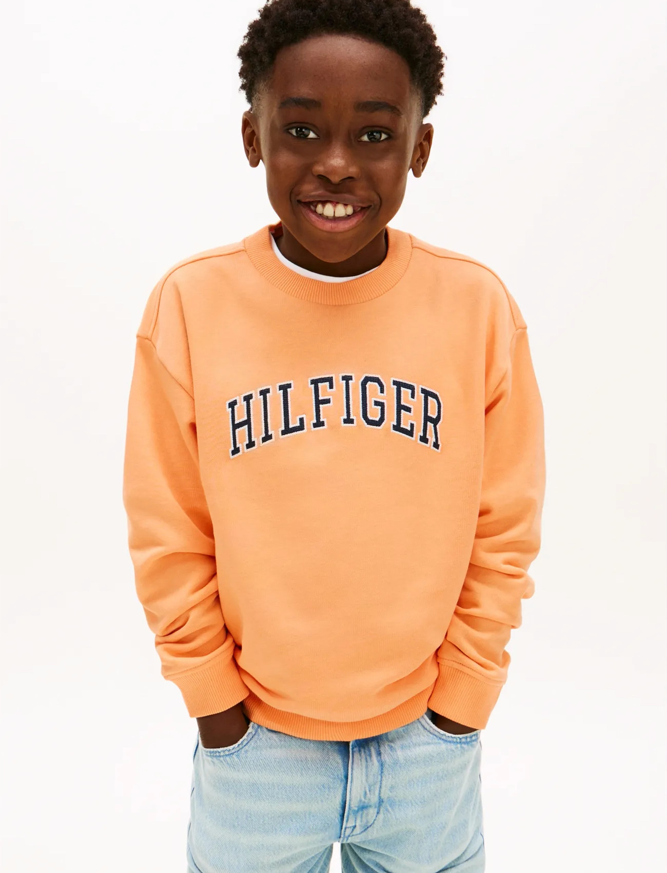 Tommy Hilfiger Hilfiger Varsity Sweatshirt, 122, Orange, Sweatshirts & Hættetrøjer > Sweatshirts, Børn