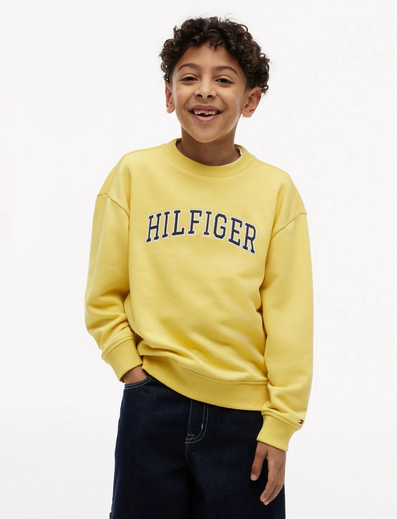Tommy Hilfiger Hilfiger Varsity Sweatshirt, 122, Yellow, Sweatshirts & Hættetrøjer > Sweatshirts, Børn