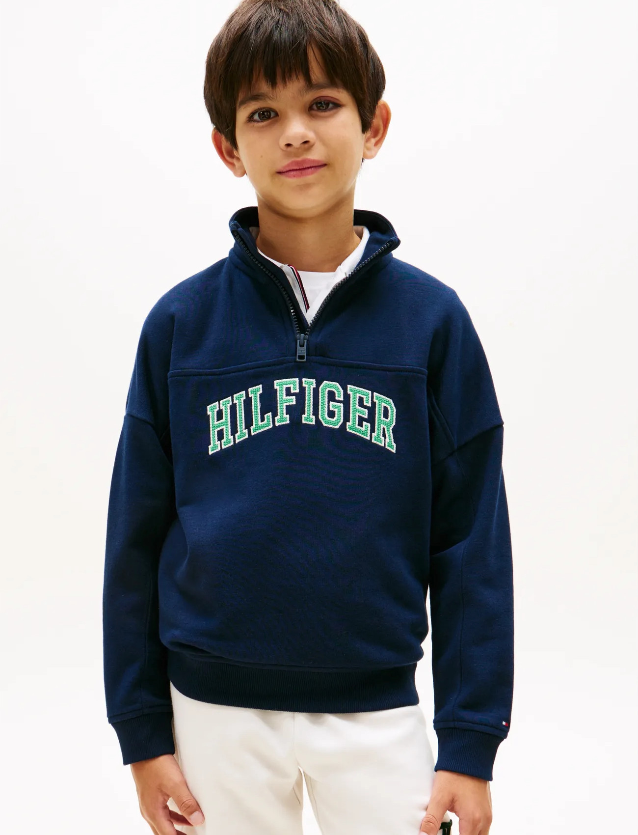 Tommy Hilfiger Hilfiger Varsity Zip Sweatshirt, 164, Navy, Sweatshirts & Hættetrøjer > Sweatshirts, Børn