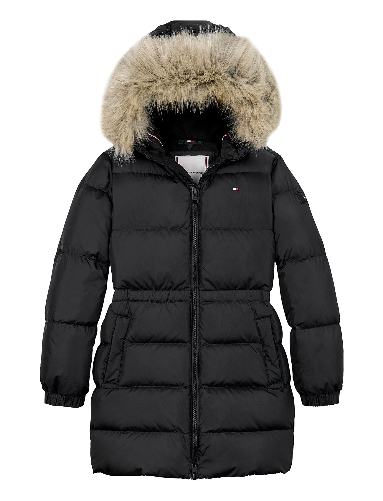 Long Waisted Down Jacket Foret Jakke Black Tommy Hilfiger