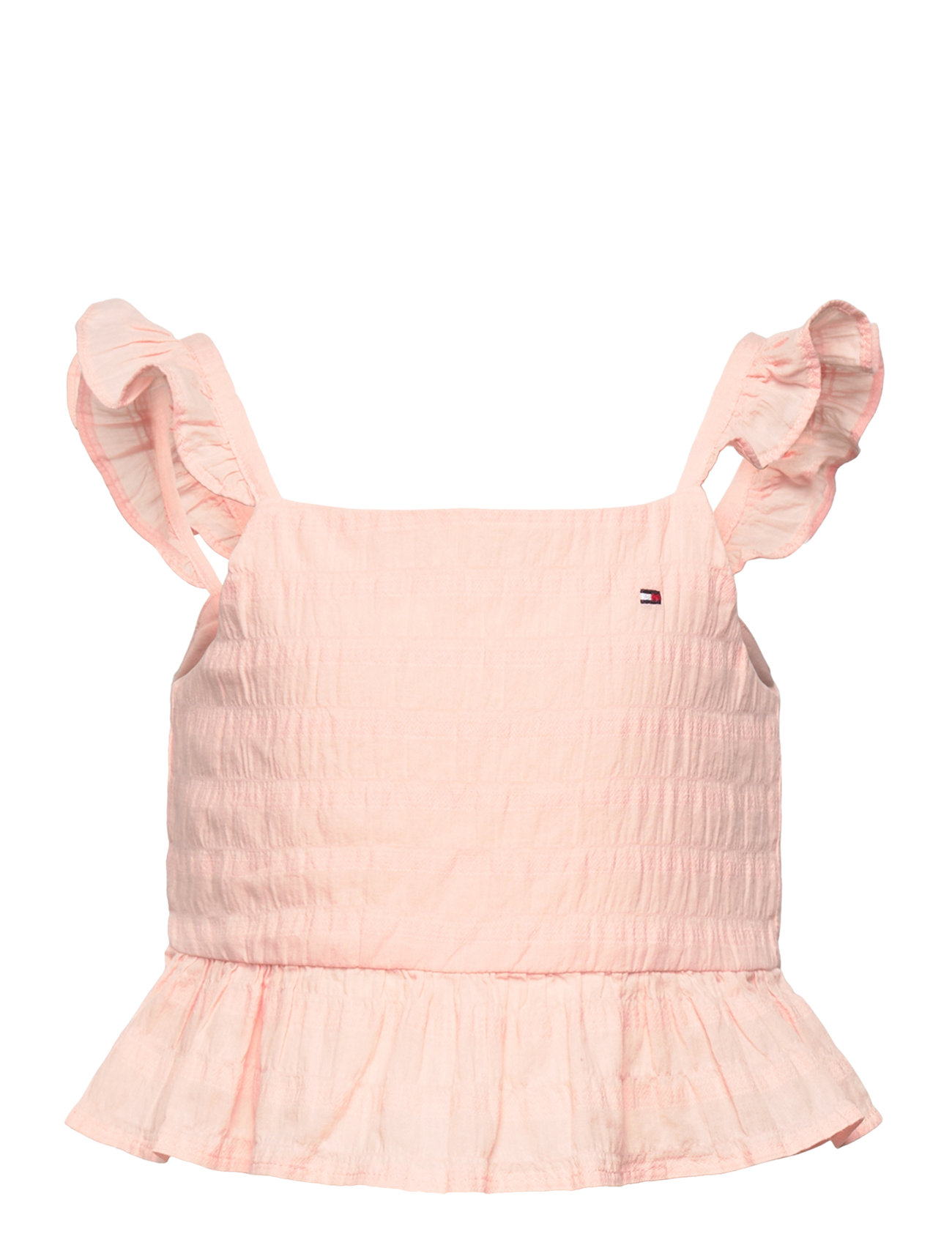 TOMMY HILFIGER Textured Baumwolle Oberteil Slvls Coral - 164 - Kinder