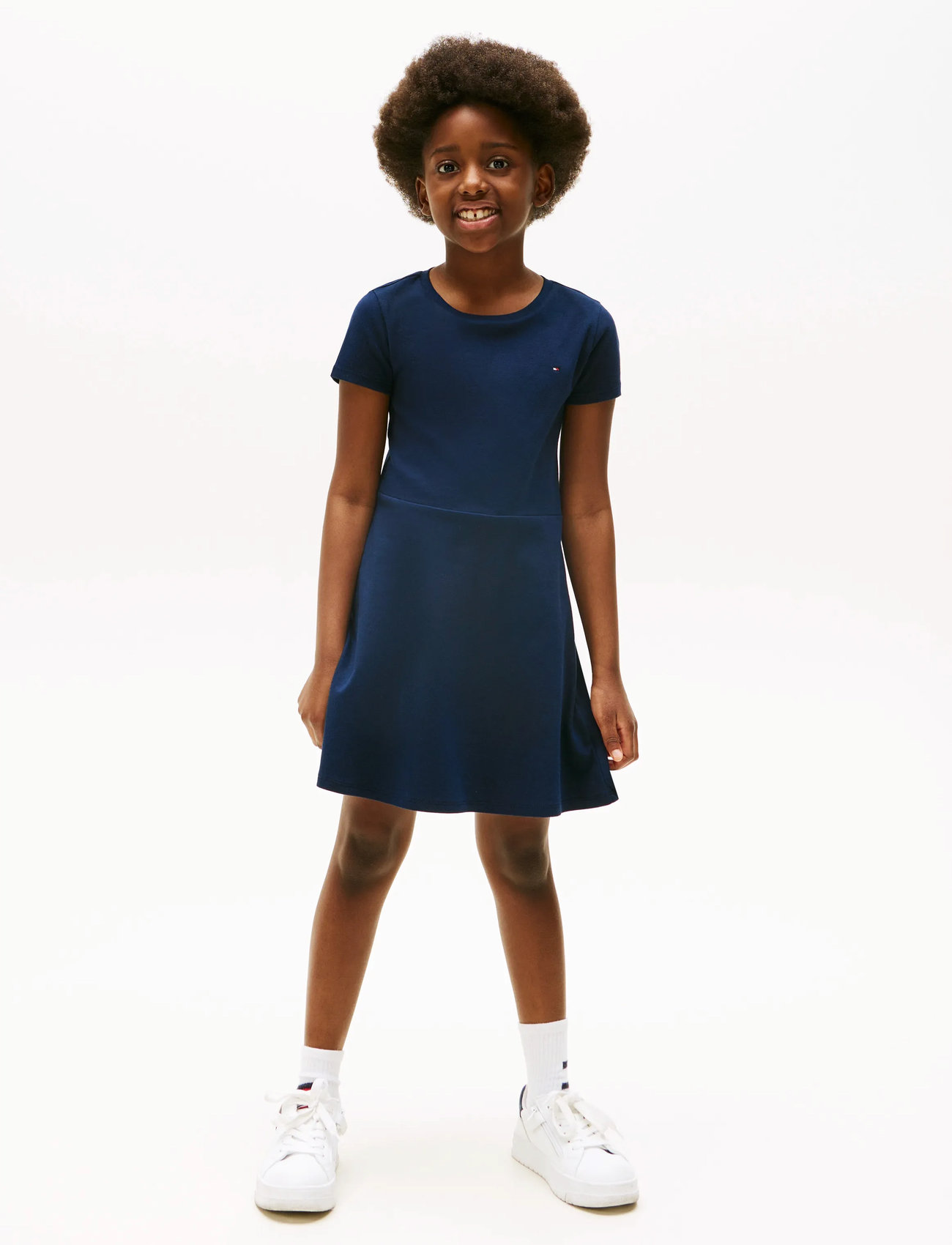 Tommy Hilfiger Essential Skater Dress Ss, 176, Navy, Fritidskjoler > Kortærmede Fritidskjoler, Børn