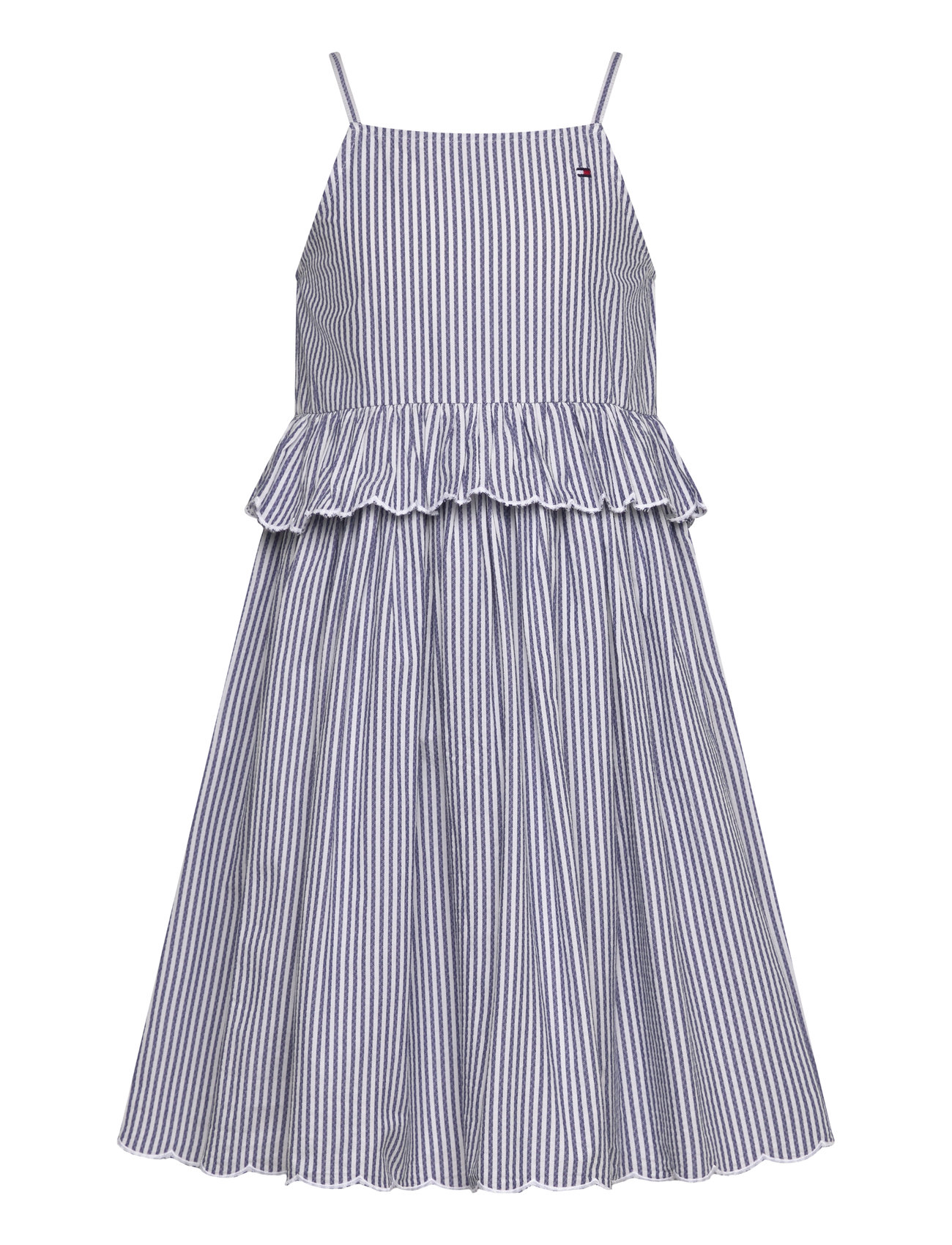 TOMMY HILFIGER Gestreift Strap Kleid Slvls Blau - 164 - Kinder