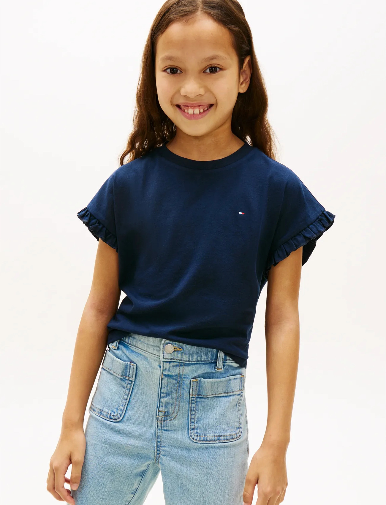 Tommy Hilfiger Essential Top Ss, 164, Navy, T-Shirts > Kortærmede, Børn