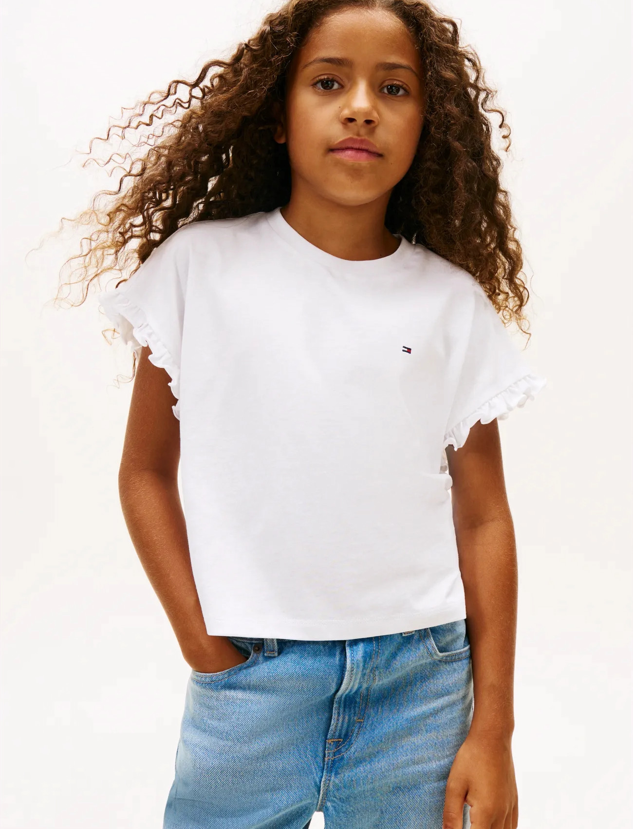 Tommy Hilfiger Essential Top Ss, 164, White, T-Shirts > Kortærmede, Børn