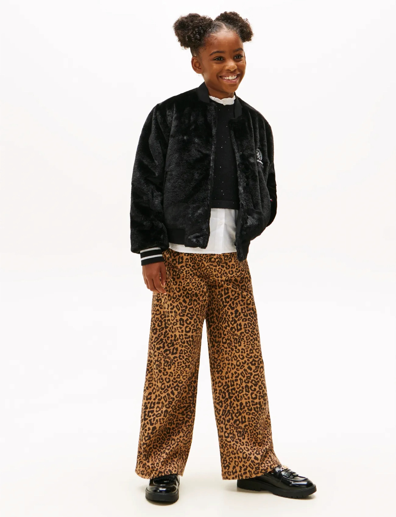 Tommy Hilfiger Mabel Leopard Aop, 176, Multi/patterned, Jeans > Vidde Jeans, Børn