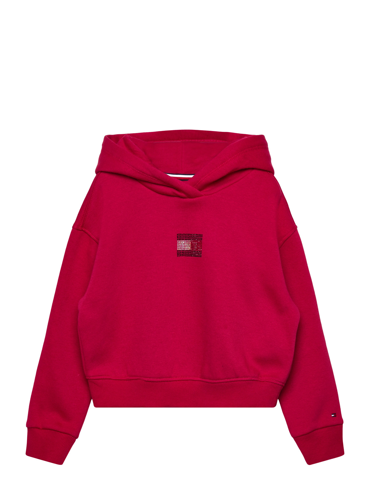 TOMMY HILFIGER Rhine Stone Flag Hoodie Rot - 164 - Kinder