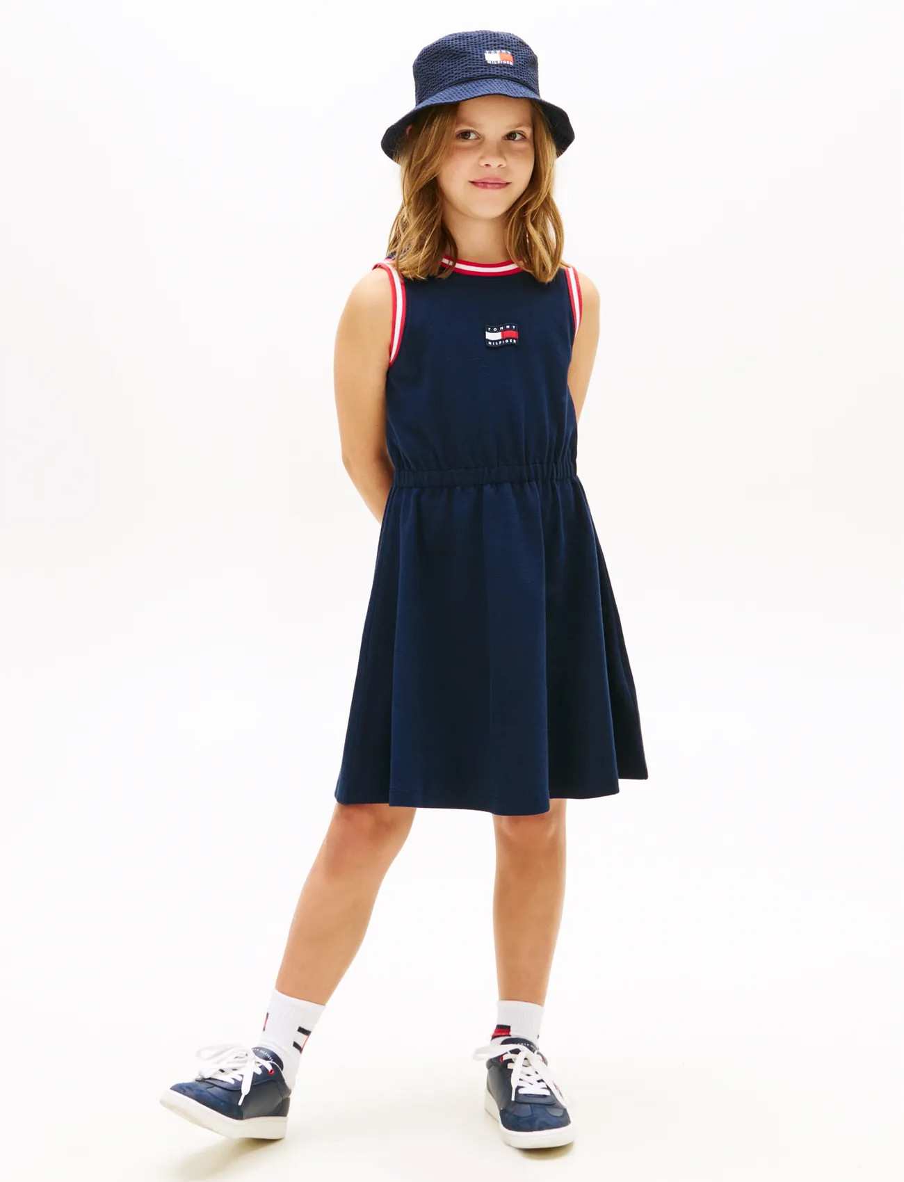Tommy Hilfiger Wavy Flag Dress Slvls, 140, Navy, Fritidskjoler > Fritidskjoler Uden Ærmer, Børn