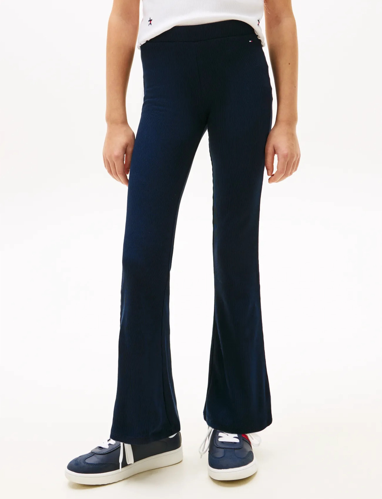 Tommy Hilfiger Rib Flare Legging, 164, Navy, Underdele > Leggings, Børn