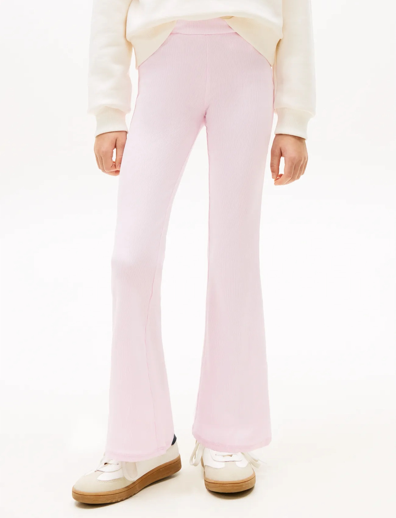 Tommy Hilfiger Rib Flare Legging, 164, Pink, Underdele > Leggings, Børn