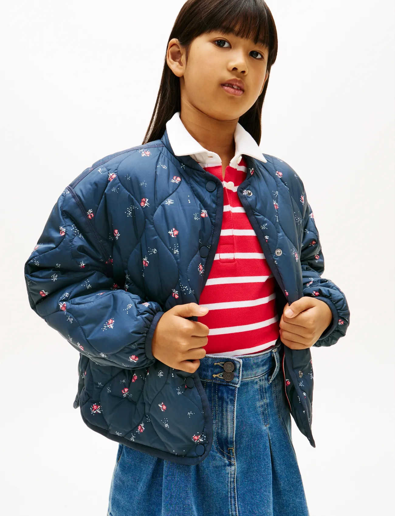 Tommy Hilfiger Quilted Jacket, 140, Navy, Jakker & Frakker > Quiltede Jakker, Børn
