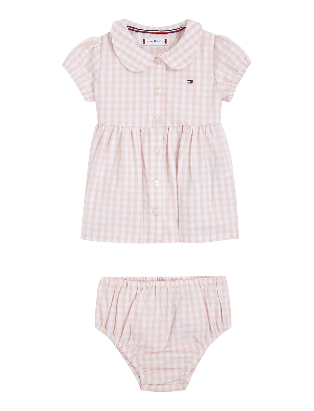 Baby Gingham Dress S/S Dresses & Skirts Dresses Baby Dresses Short-sleeved Baby Dresses Pink Tommy Hilfiger