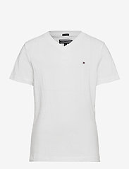 Tommy Hilfiger - BOYS BASIC VN KNIT S/S - plain short-sleeved t-shirts - bright white - 0