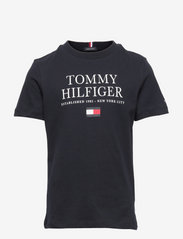 Tommy Hilfiger - TH LOGO TEE S/S - pattern short-sleeved t-shirt - desert sky - 0