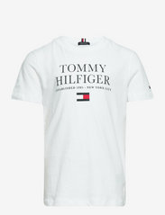 Tommy Hilfiger - TH LOGO TEE S/S - pattern short-sleeved t-shirt - white - 0