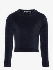 Tommy Hilfiger - TAPE KNIT TOP L/S - plain long-sleeved t-shirts - twilight navy - 0