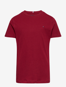 ESSENTIAL COTTON TEE S/S - gładki t-shirt z krótkimi rękawami - rouge