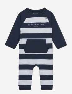 BABY RUGBY STRIPE COVERALL - long-sleeved - twilight navy stripe