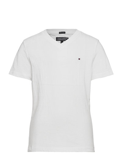 BOYS BASIC VN KNIT S/S - ensfarvede kortærmede t-shirts - bright white