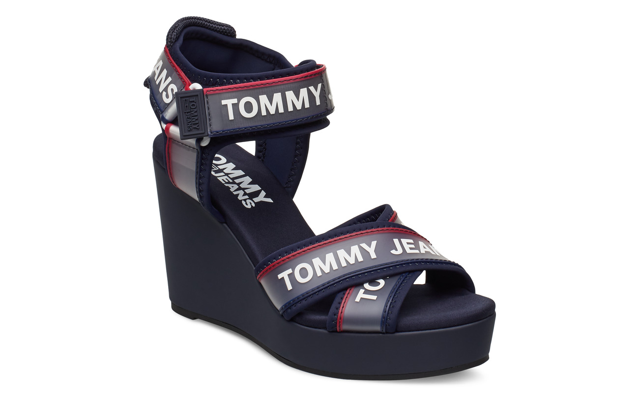 tommy jeans technical navy platform sandals
